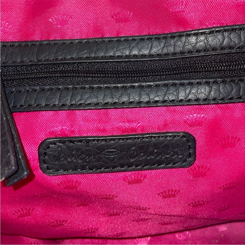 Juicy Couture Mini Black Satchel Mini Purse Handbag Faux Snake texture Crossbody - Picture 9 of 15